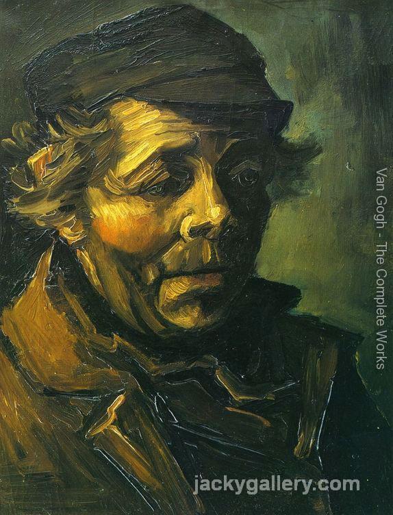Head Of A Peasant With Cap, Van Gogh painting